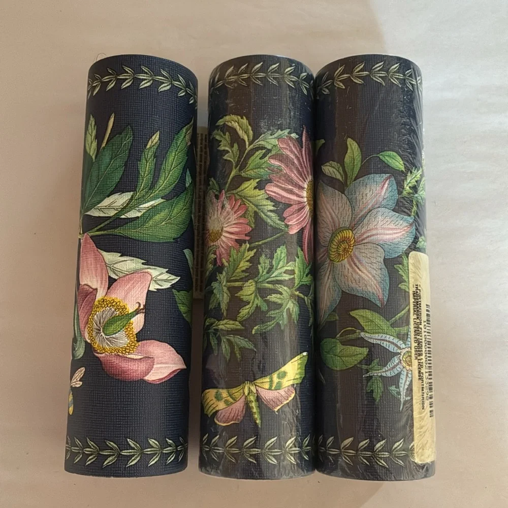Vintage Wallpaper Border Botanical Floral Whimsical Butterflies Bees Insects